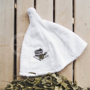 Cotton sauna hat ,,White"